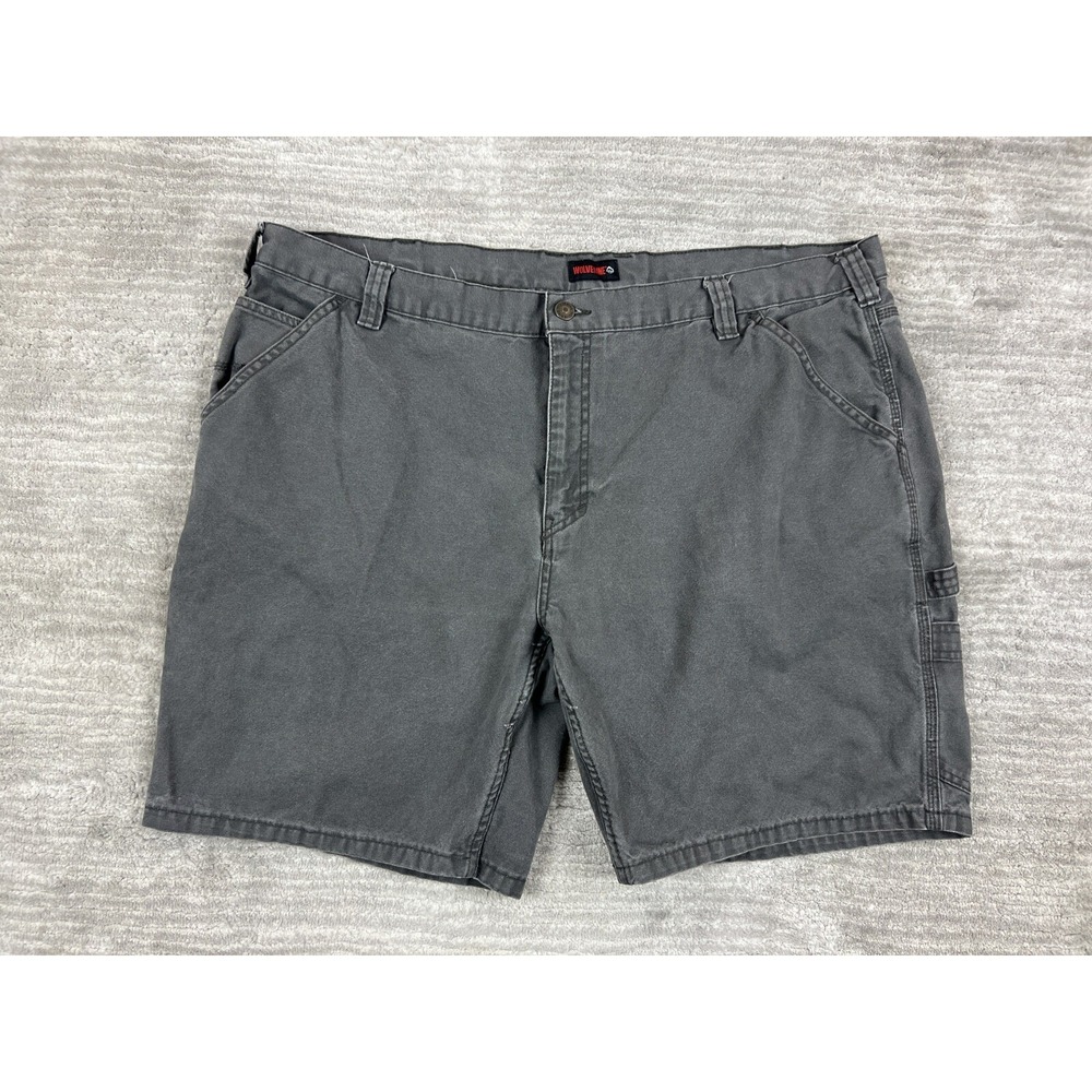 Wolverine Carpenter Shorts‎ Mens 44 Gray Canvas Workwear Utility Hammer Loop